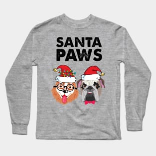 Santa Paws Christmas Dogs Long Sleeve T-Shirt